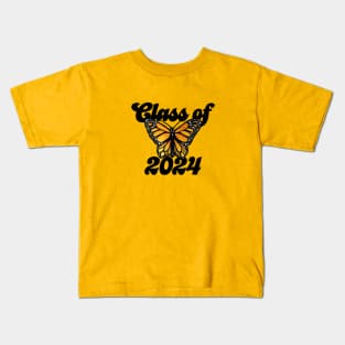 Class of 2024 monarch butterfly art Kids T-Shirt